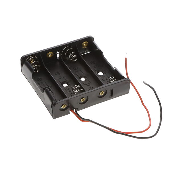 BATTERY HOLDER AA 4 CELL LEADS