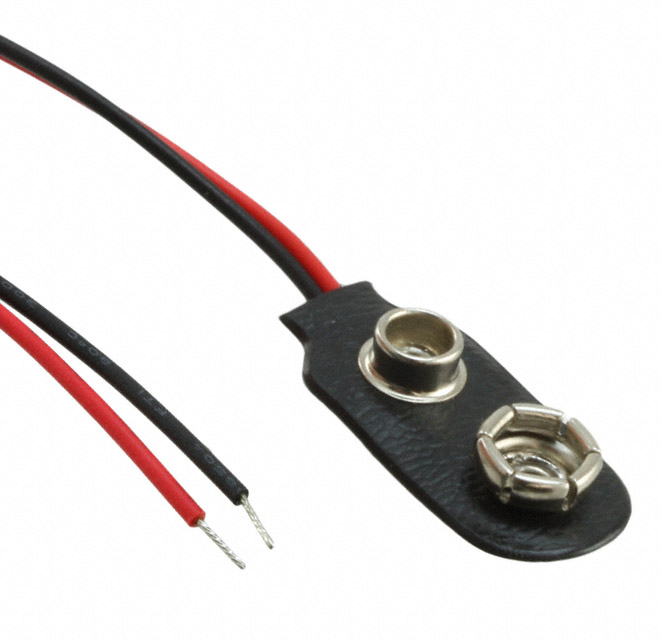 BATT CONNECTOR SNAP 9V 6" LEADS