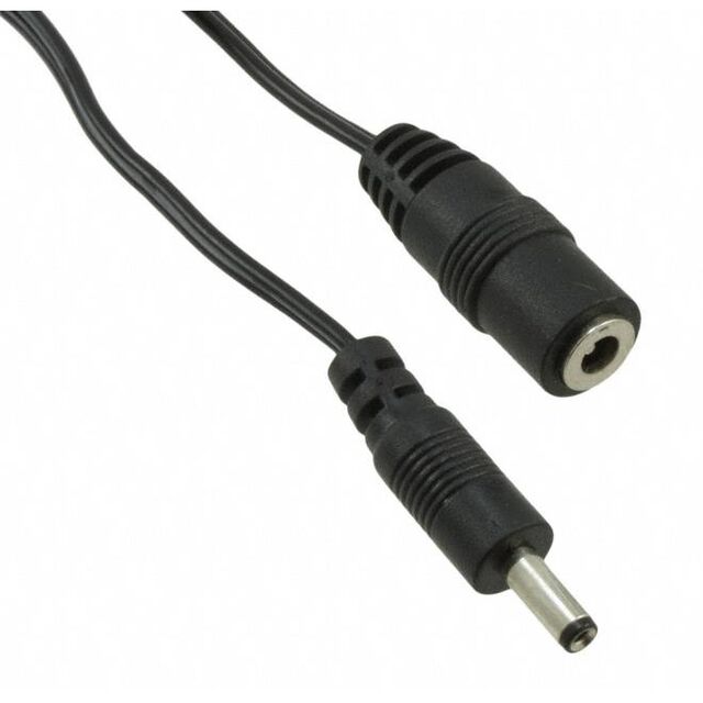 CBL ASSY 1.35MM JACK-PLG FLAT 6'