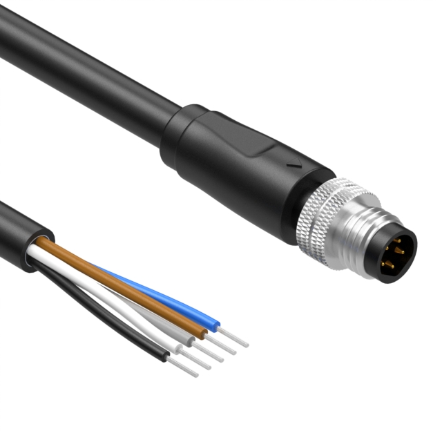 CIRC CBL 5POS PLUG TO WIRE 16.4'