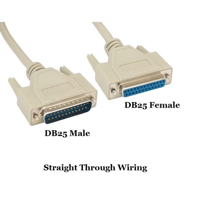 RS232 DB25 M/F SHLD MOLD 100FT