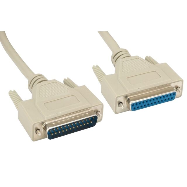 RS232 DB25 M/F SHLD MOLD 10FT