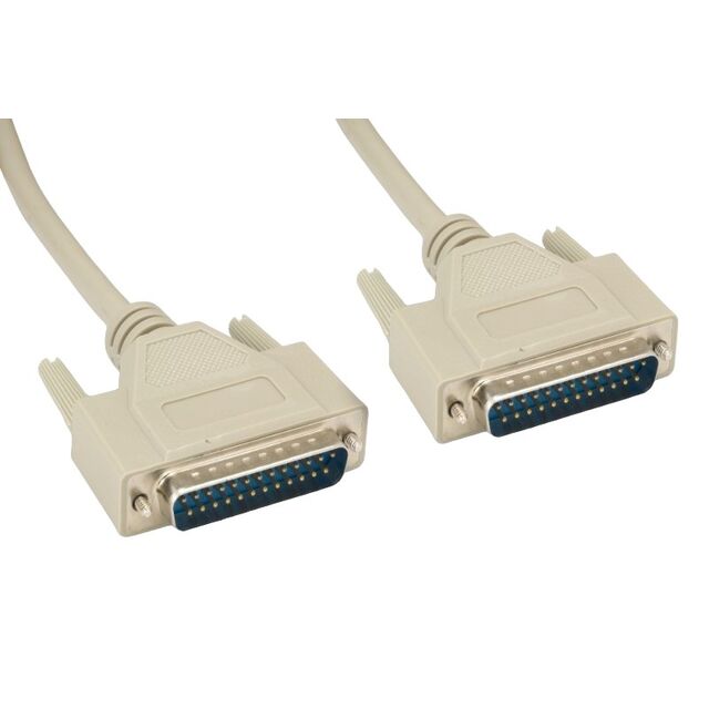 RS232 DB25 M/M SHLD MOLD 6FT