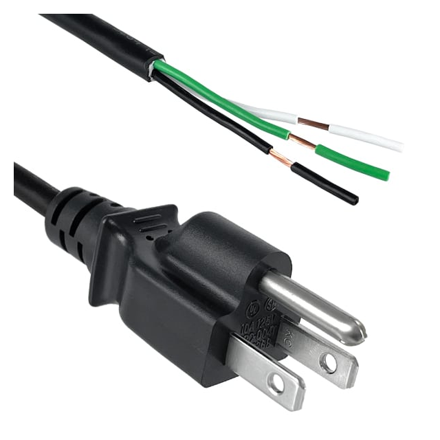 CORD 18AWG NEMA 5-15P-CBL 3' BLK
