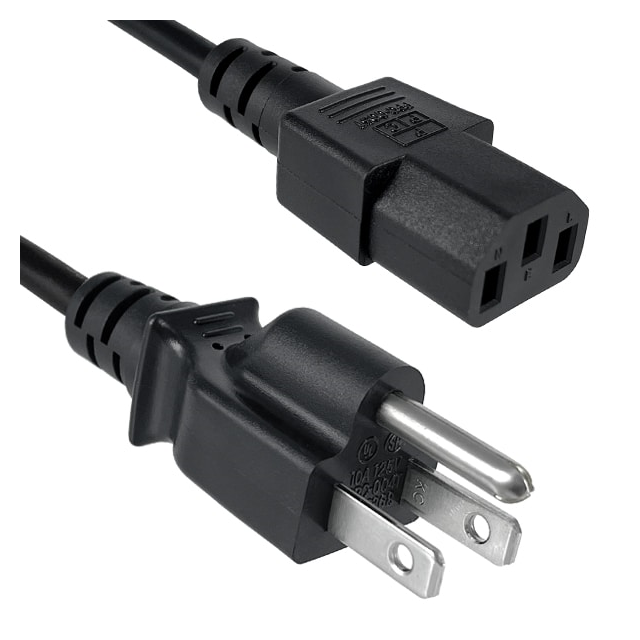 CORD 18AWG NEMA5-15P-IEC320 8'