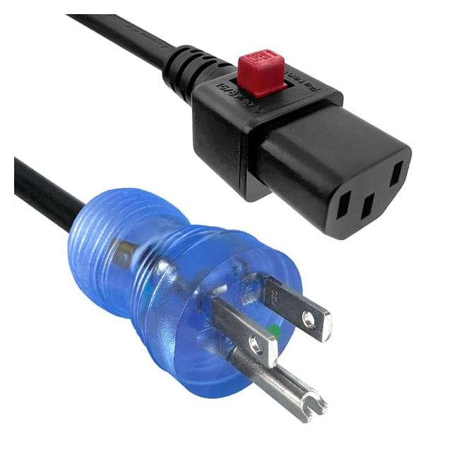NEMA 5-15P CLR TO Q-SECURE BLK