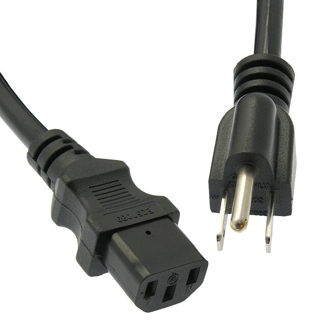 1Ft Computer Power Cord 5-15P to