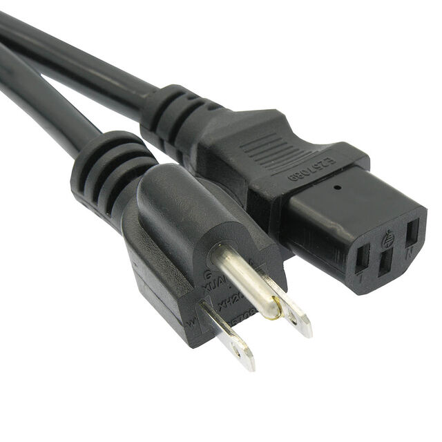 6Ft Computer Power Cord 5-15P to