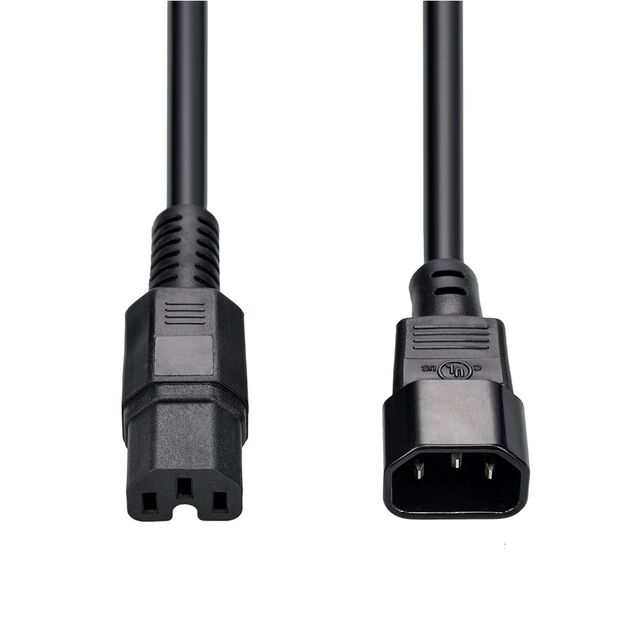 3Ft Power Cord C14 to C15 Black/