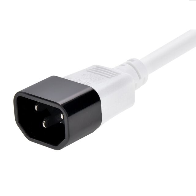 3Ft Power Cord C14 to C15 White/