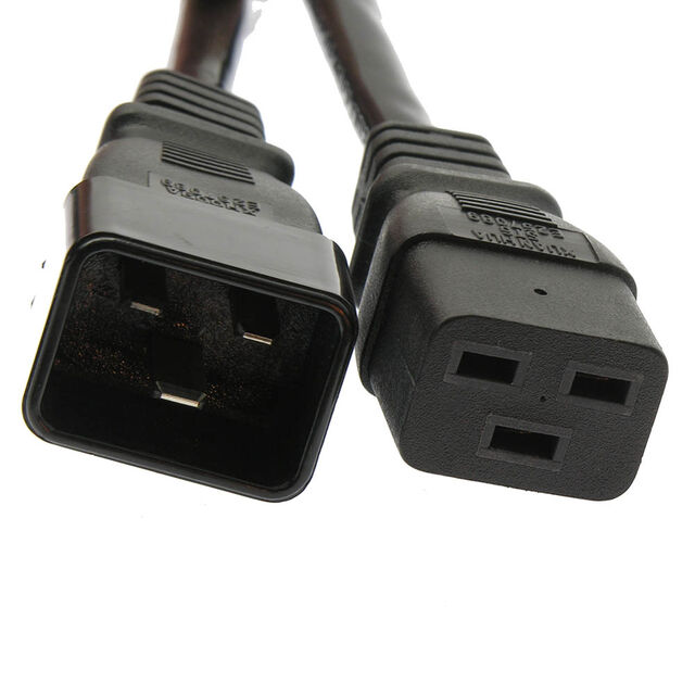 6Ft Power Cord C19 to C20 Black/
