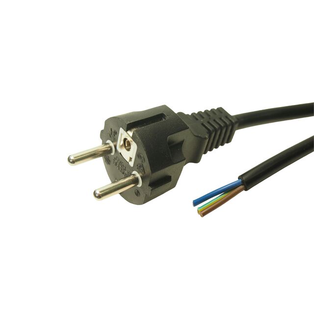 SCHUKO 3X1.5MM 2.5M BLACK