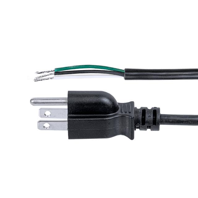 POWER CORD 5-15P TO TIN 2M BLK