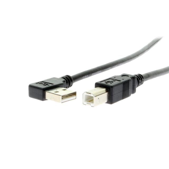 3FT. BLACK USB CABLE A LEFT ANGL