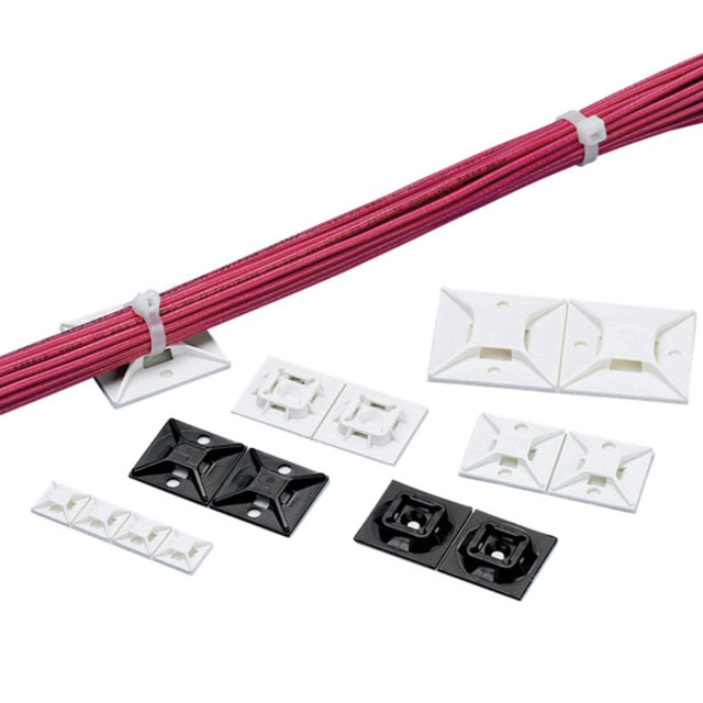 CABLE TIE HLDR QUAD ADHESIVE BLK