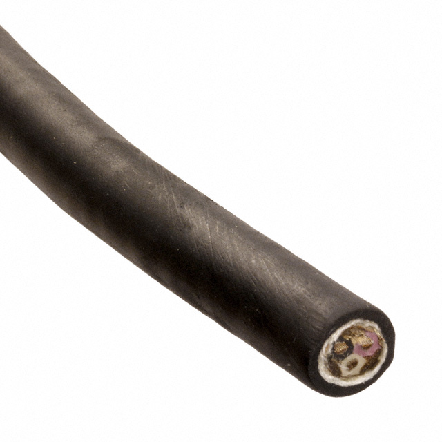 CABLE 3COND 36AWG BLK SHLD 100'