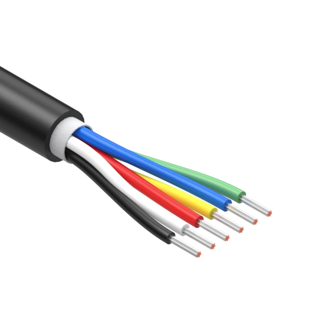CBL 6CON 32AWG BLK BIO