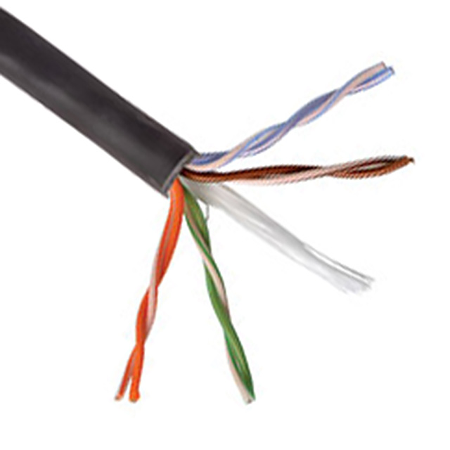 CABLE CAT5E 8CON 24AWG BLK 1000'
