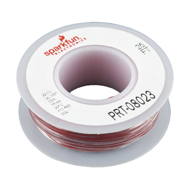 HOOK-UP SOLID 22AWG RED 25'