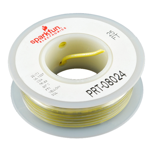 HOOK-UP SOLID 22AWG YELLOW 25'