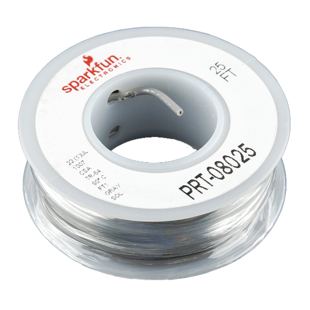 HOOK-UP SOLID 22AWG GRAY 25'
