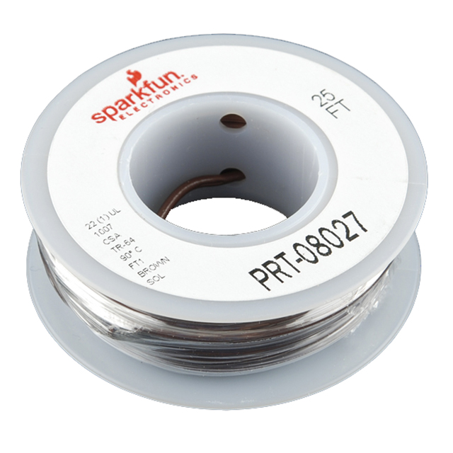 HOOK-UP SOLID 22AWG BROWN 25'