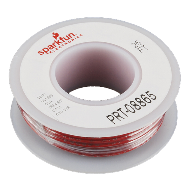 HOOK-UP 22AWG RED 25'
