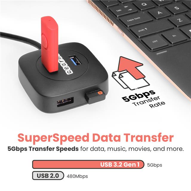 4 Port USB Type-A 3.2 Gen 1 Hub