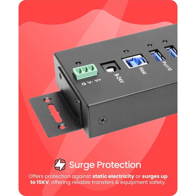 USB 3.0 10 PORT INDUSTRIAL METAL