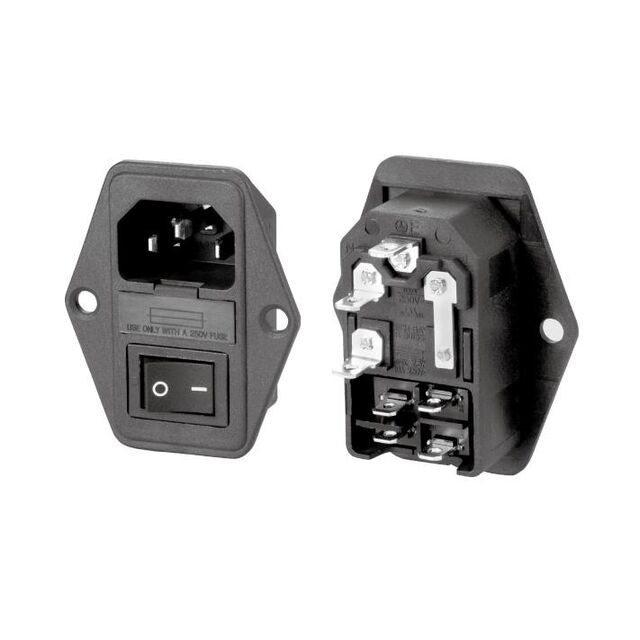 PWR ENT MOD RCPT IEC320-C14 + SW