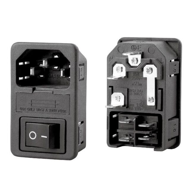 PWR ENT MOD RCPT IEC320-C14 + SW