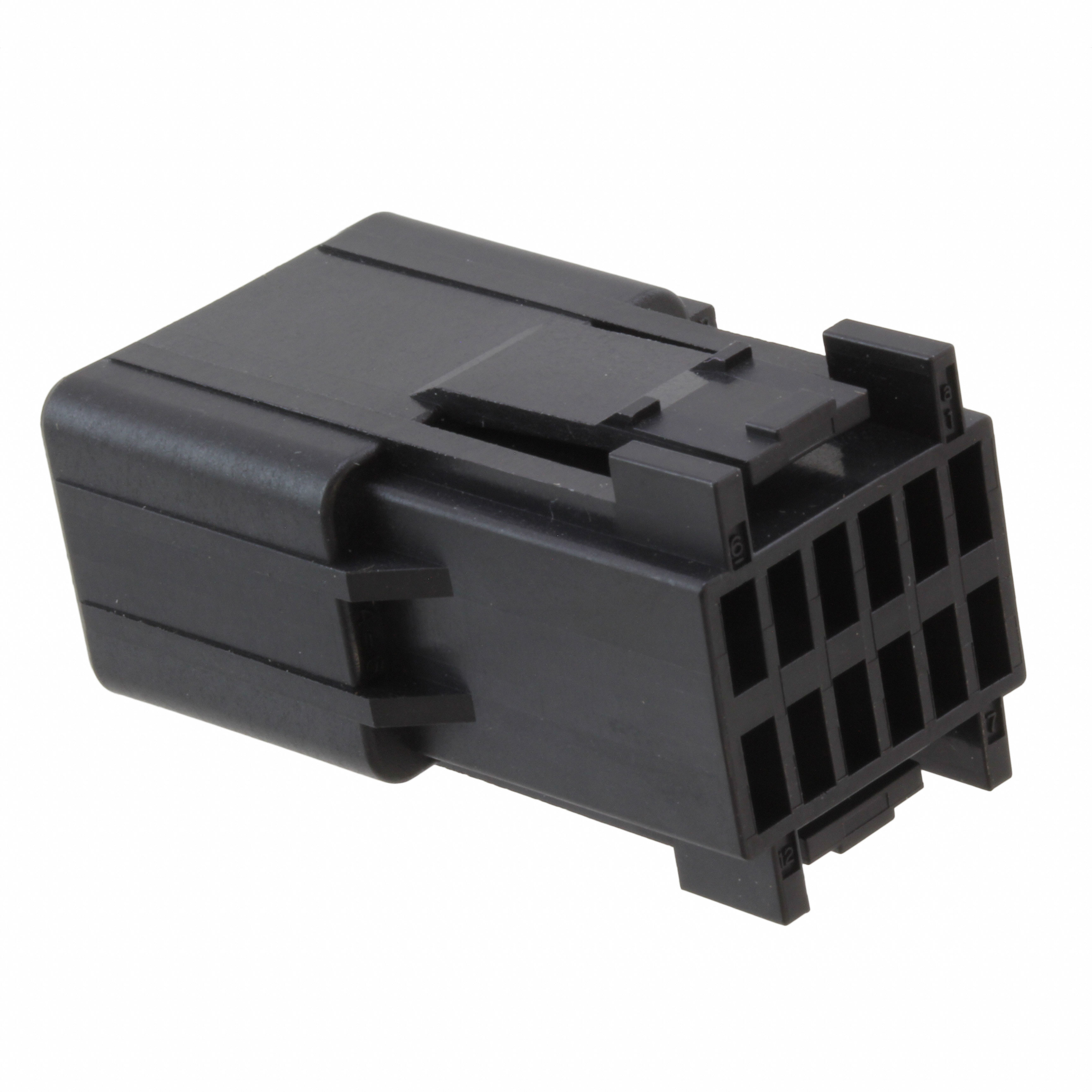 CONN RCPT HSG 12POS BLK IN-LINE