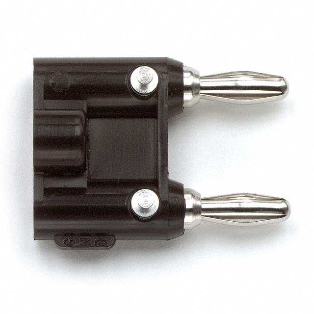 CONN DBL BAN PLUG STACK SLDR BLK