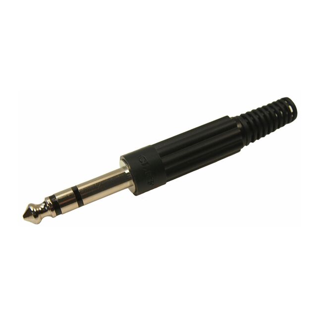 JACK PLUG STEREO BLACK WITH STRA