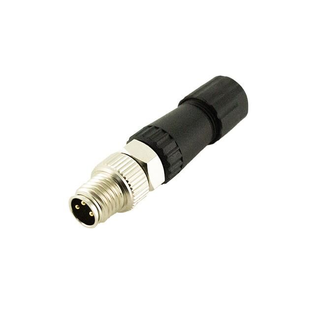 M8 A-CODE PLUG FOR CABLE, 3PIN M