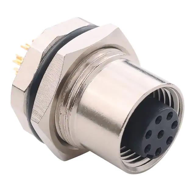 M12 8P A-CODE FEMALE PANEL SC SS