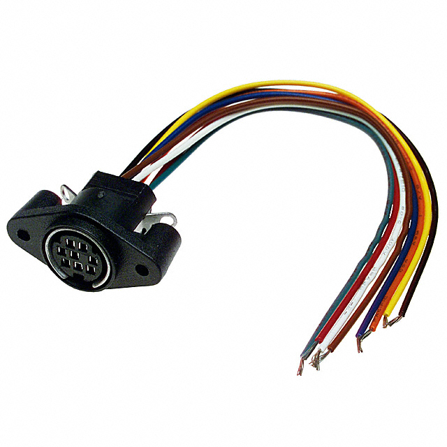 CONN RCPT FMALE MINI DIN 8P WIRE