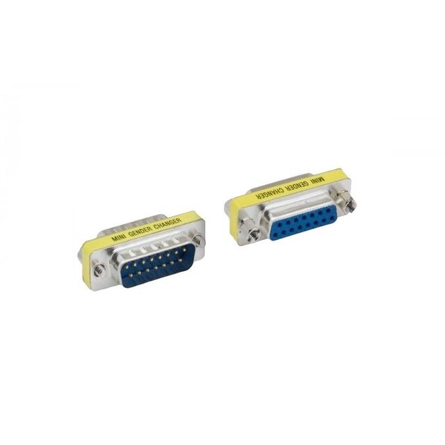 DSUB GNDR CHGR DB15M/F 6PCS/PACK