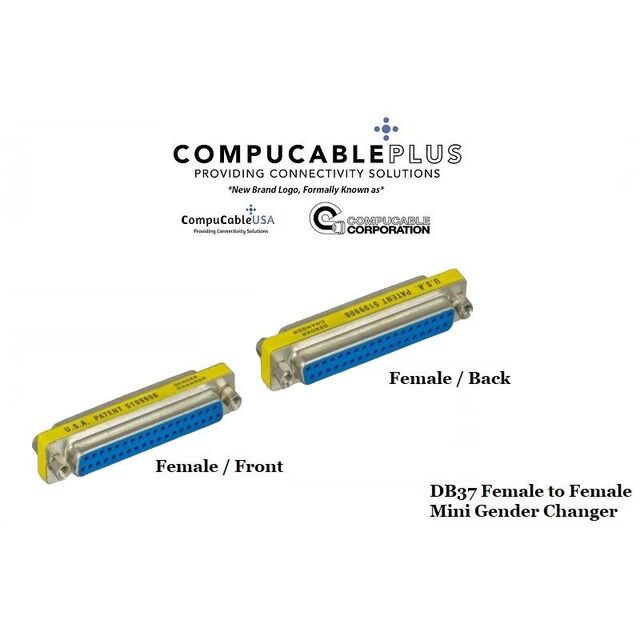 DSUB GNDR CHGR DB37F/F 6PCS/PACK