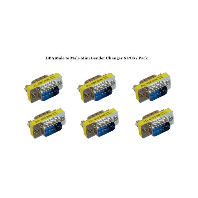 DSUB GNDR CHGR DB9 M/M 6PCS/PACK