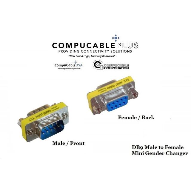 DSUB GNDR CHGR DB9 M/F 6PCS/PACK