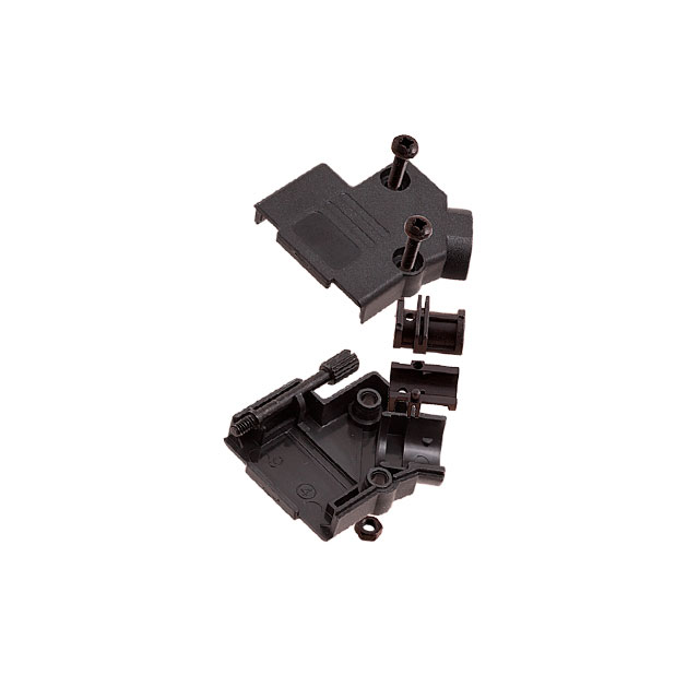 CONN BACKSHELL 9POS 45DEG BLACK
