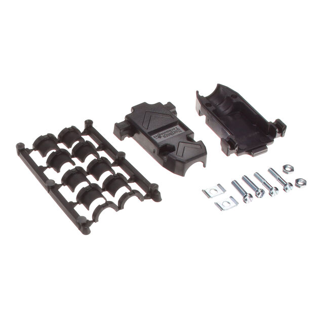 9P PLASTIC D-SUB HOOD BK 180 NT