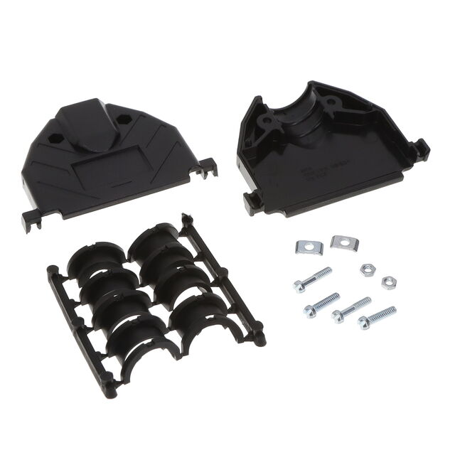 37P PLASTIC D-SUB HOOD BK 180