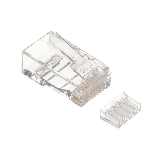 8P8C CAT6A PLUG, 50U" PLATING