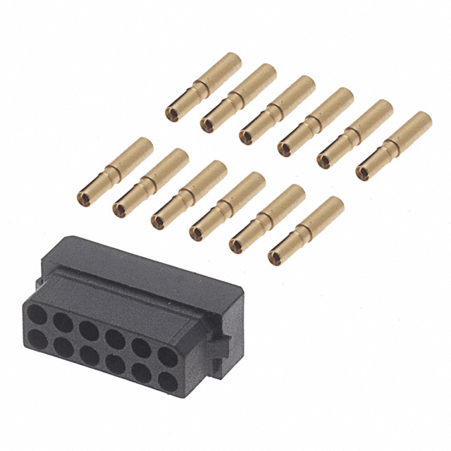 CONN RCPT 12POS CRIMP 22AWG GOLD