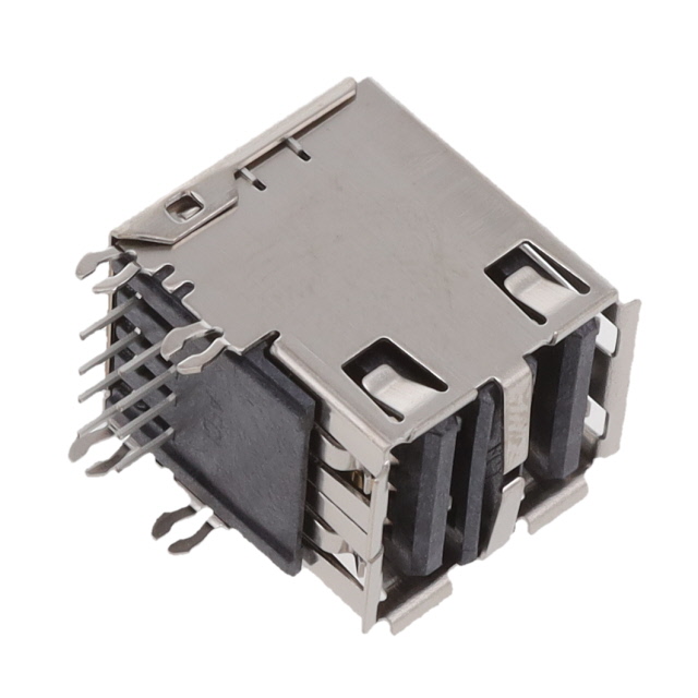 CONN RCPT USB2.0 TYPEA STACK R/A