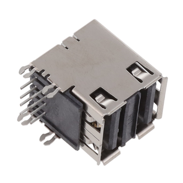 CONN RCPT USB2.0 TYPEA STACK R/A