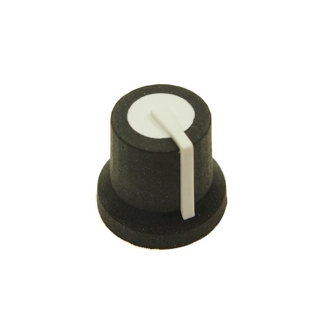 KNOB K87MAR BLACK 6MM D WHITE