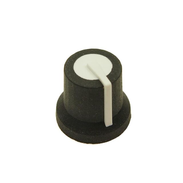 KNOB K87MAR BLACK 6MM SPL WHITE